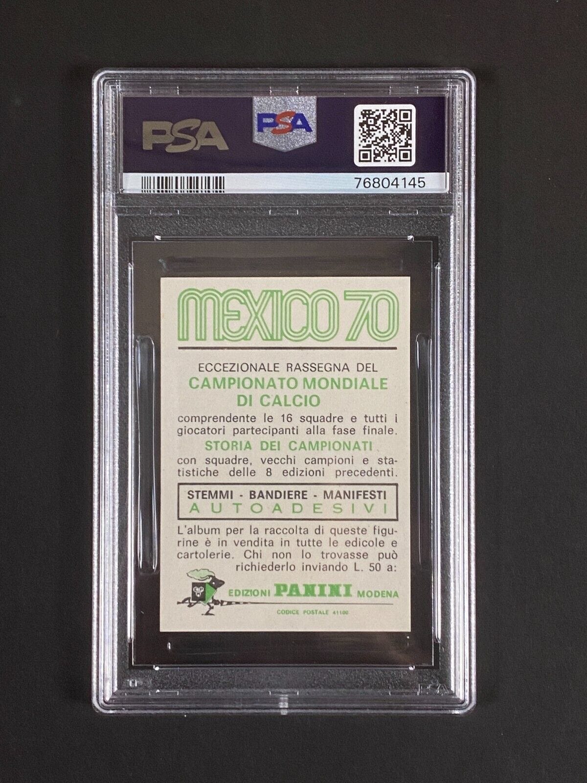1970 Panini Mexico 70 -  Pele - ITA Green Back - PSA 5 - Picture 2 of 2