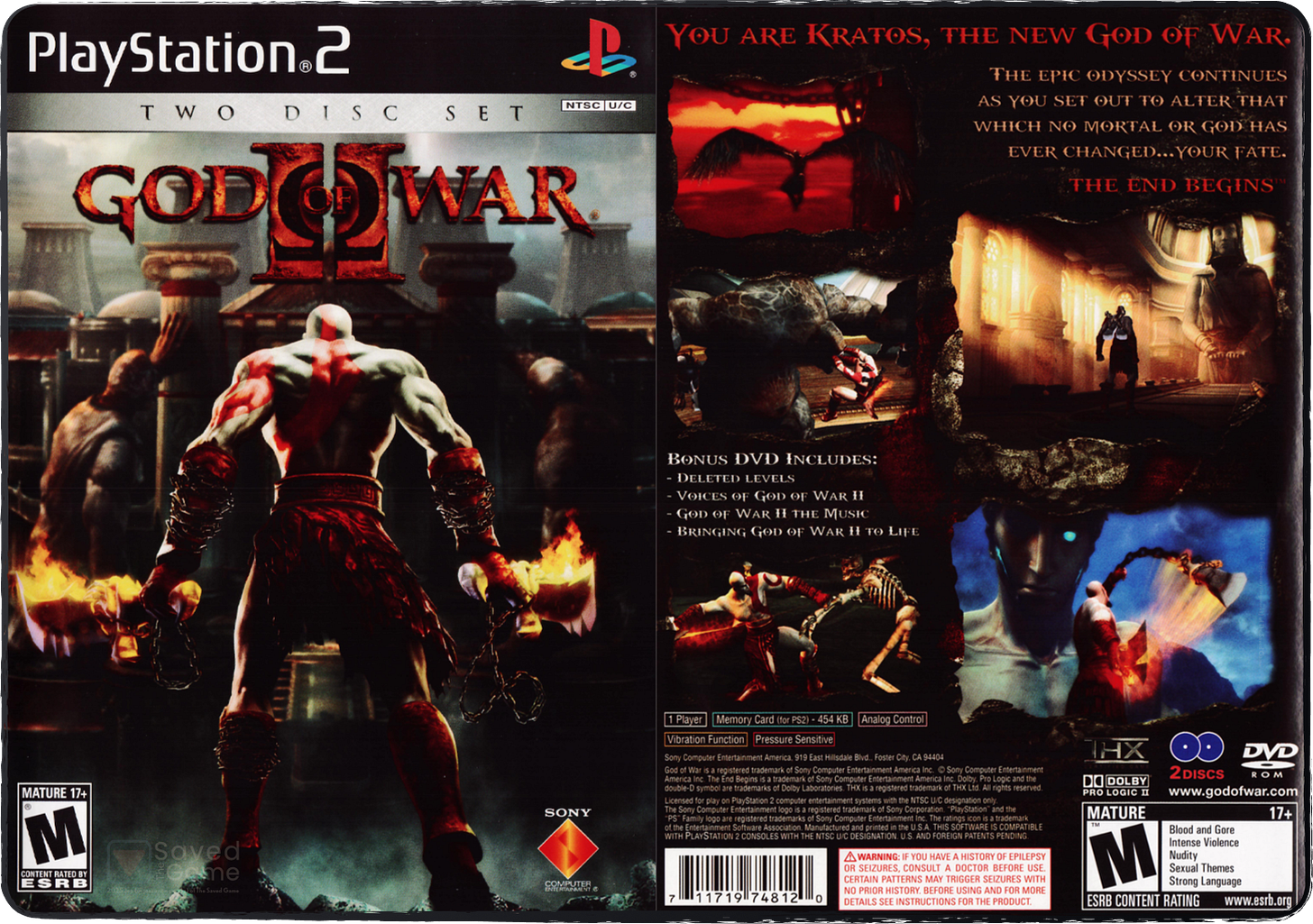 Box art and cover for my copy of God of War II for the PS2!