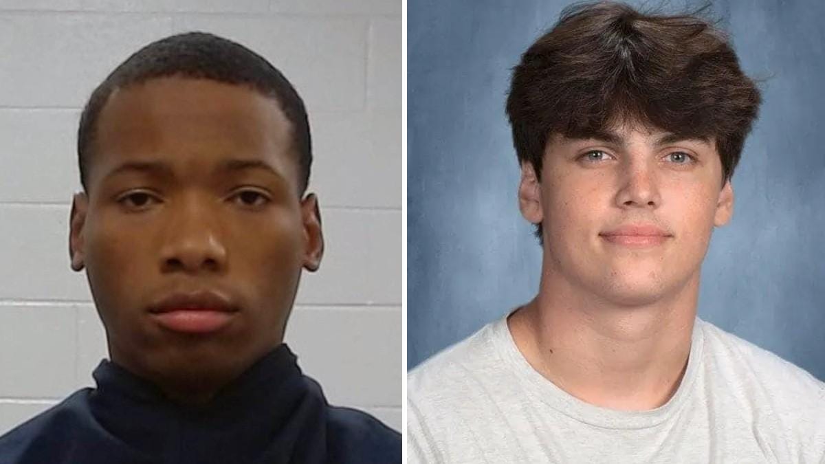 Mugshot of Karmelo Anthony, Photo of  Austin Metcalf