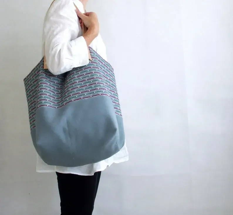 Blue Bag with print