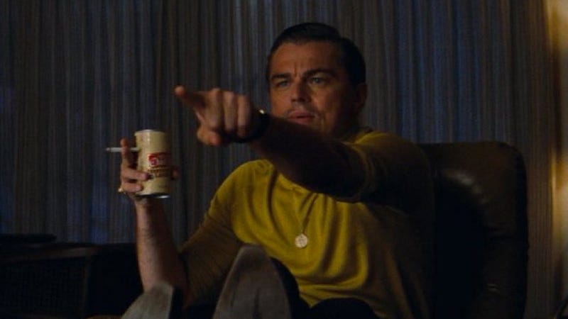 A Pointing Rick Dalton or Pointing Leonardo DiCaprio meme, which is often used to express feelings of excited recognition