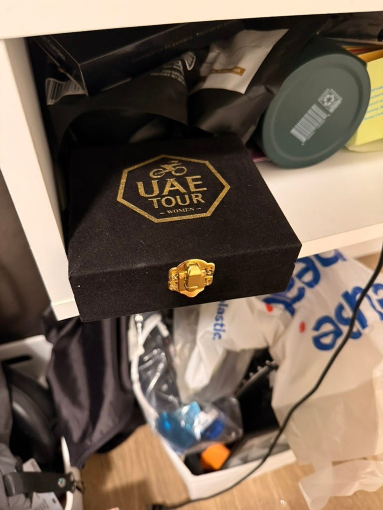 UAE Tour box that has a small gift