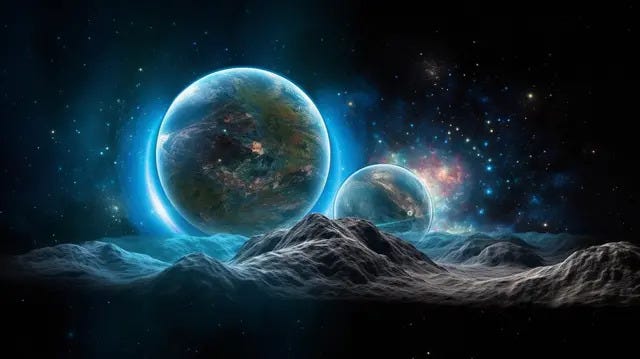 Two Earths Are In Space With Other Planets By The Side, Real Outer Space  Pictures, Outer Space, Space Background Image And Wallpaper for Free  Download