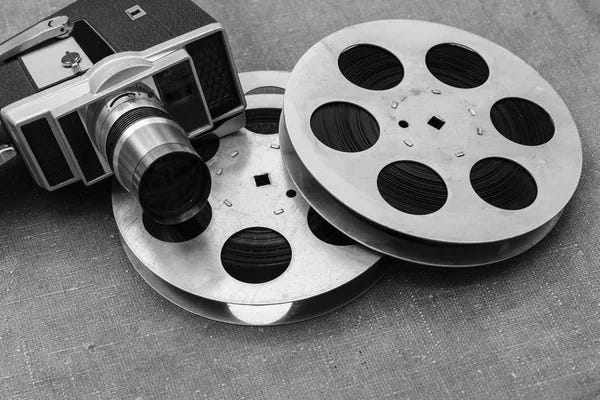 Old movie camera, film reels and clapperboards - Stock Image - Everypixel