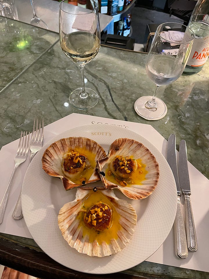 food, scallops, caviar