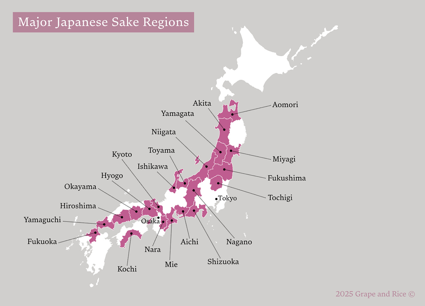 Major Japanese Sake Regions