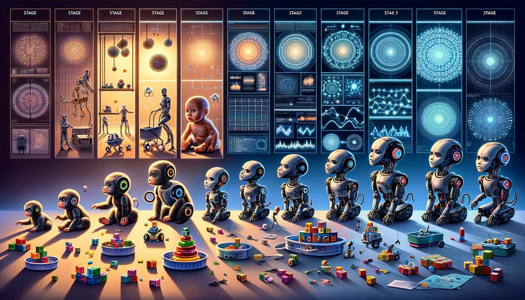 Sistemas que podem aprender como o mundo funciona, como animais bebês. Sistemas que podem aprender como o mundo funciona, como animais bebês.