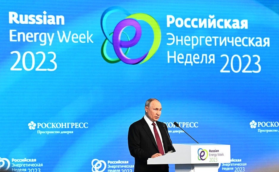 At the plenary session of Russian Energy Week.