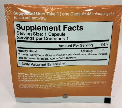 Image 2: Back label panel Vitality, 1 capsule Image 2: Back label panel Vitality, 1 capsule