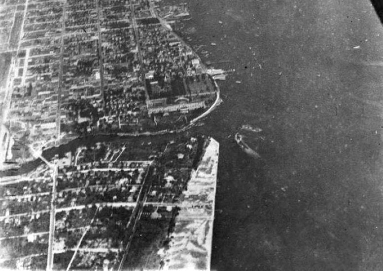 Aerial of Burlingame Island in 1916.