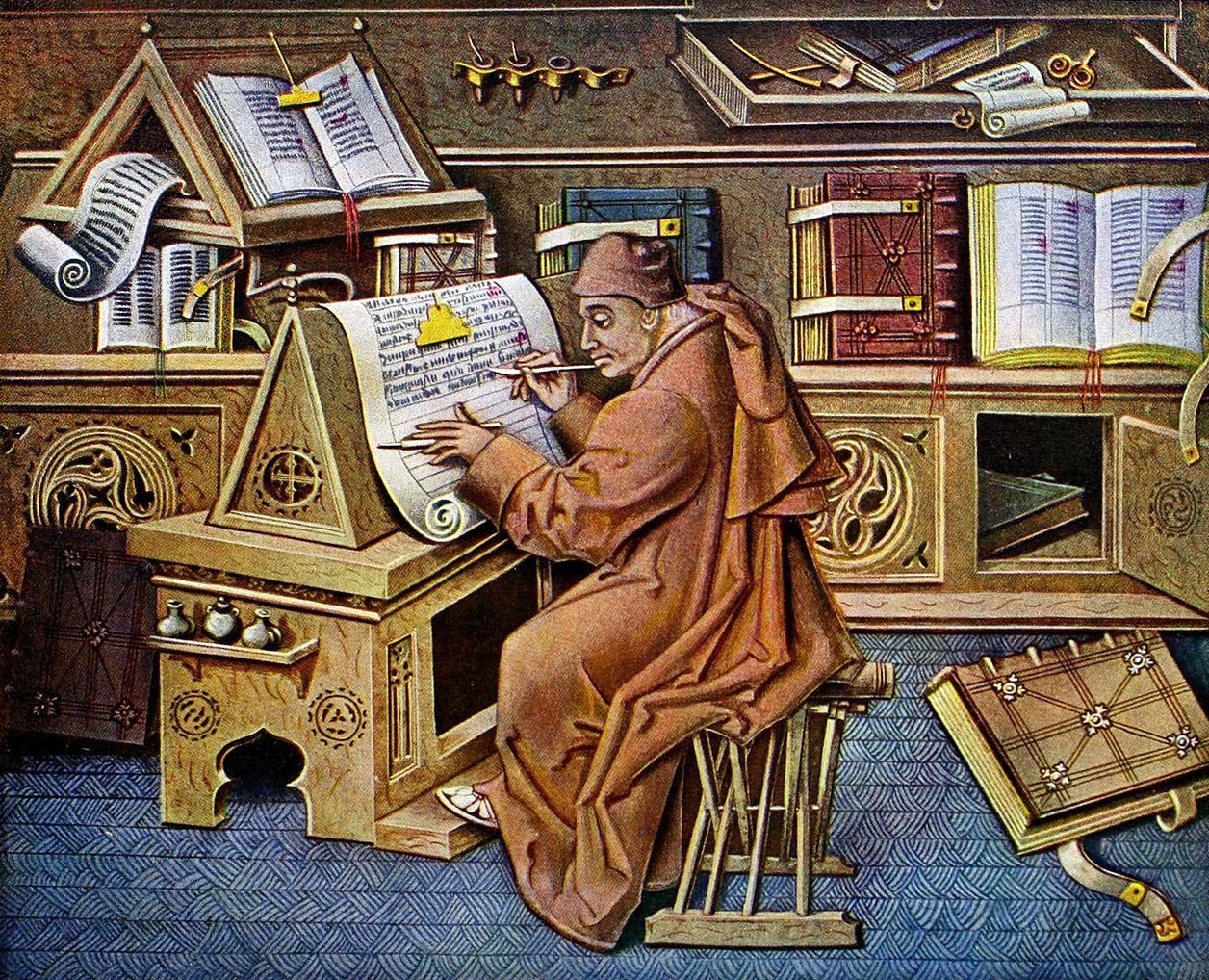 Scribe at Work, Jean Le Tavernier, after 1456