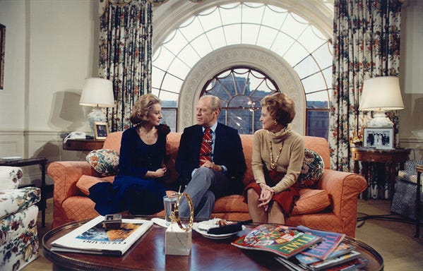 1976: Walters interviewing President Gerald Ford and Betty Ford.