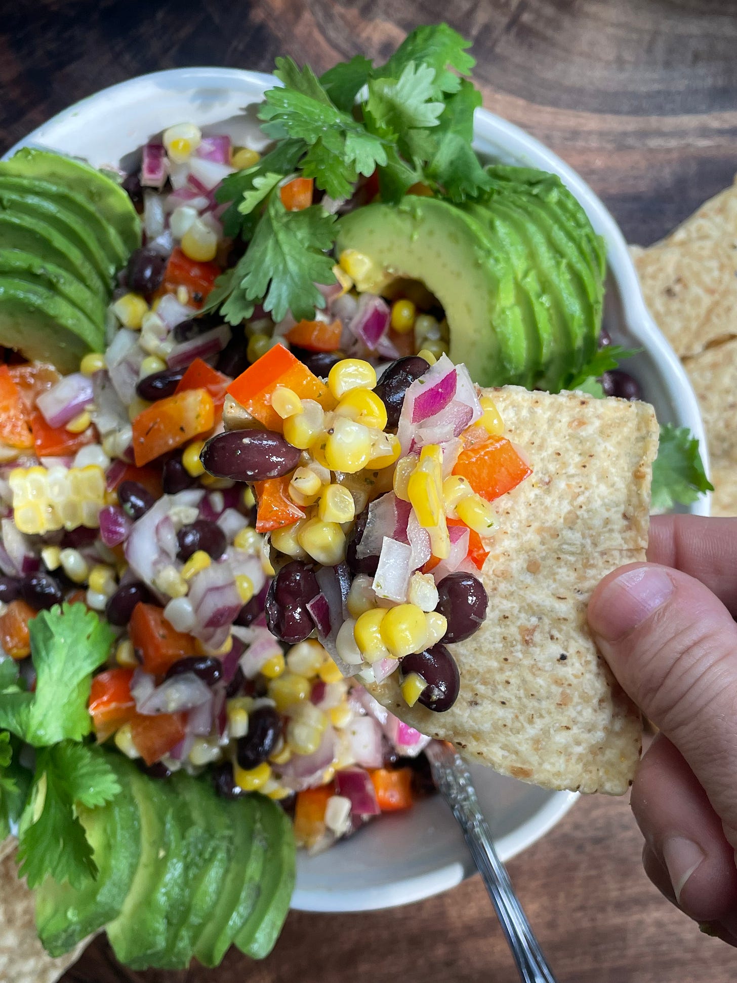 black bean and corn salad with honey lime dressing Black Bean and Corn Salsa with Honey Lime Dressing