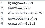 A short requirements.txt file from a Django 1.3 project. A short requirements.txt file from a Django 1.3 project.