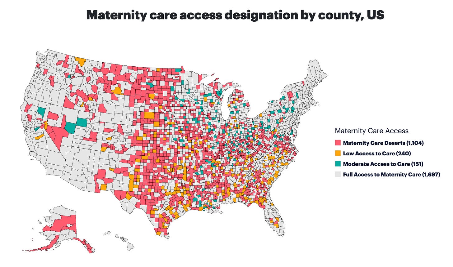 Maternity Care Deserts in the USA