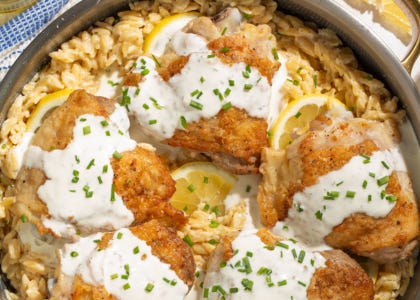Creamy Lemon Boursin Chicken & Orzo
