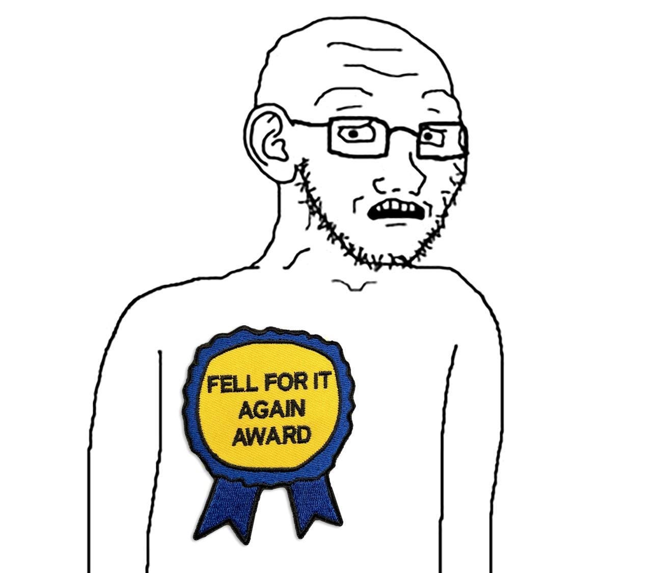 Fell for It Again Award MEME Embroidered Patch - Etsy Sweden