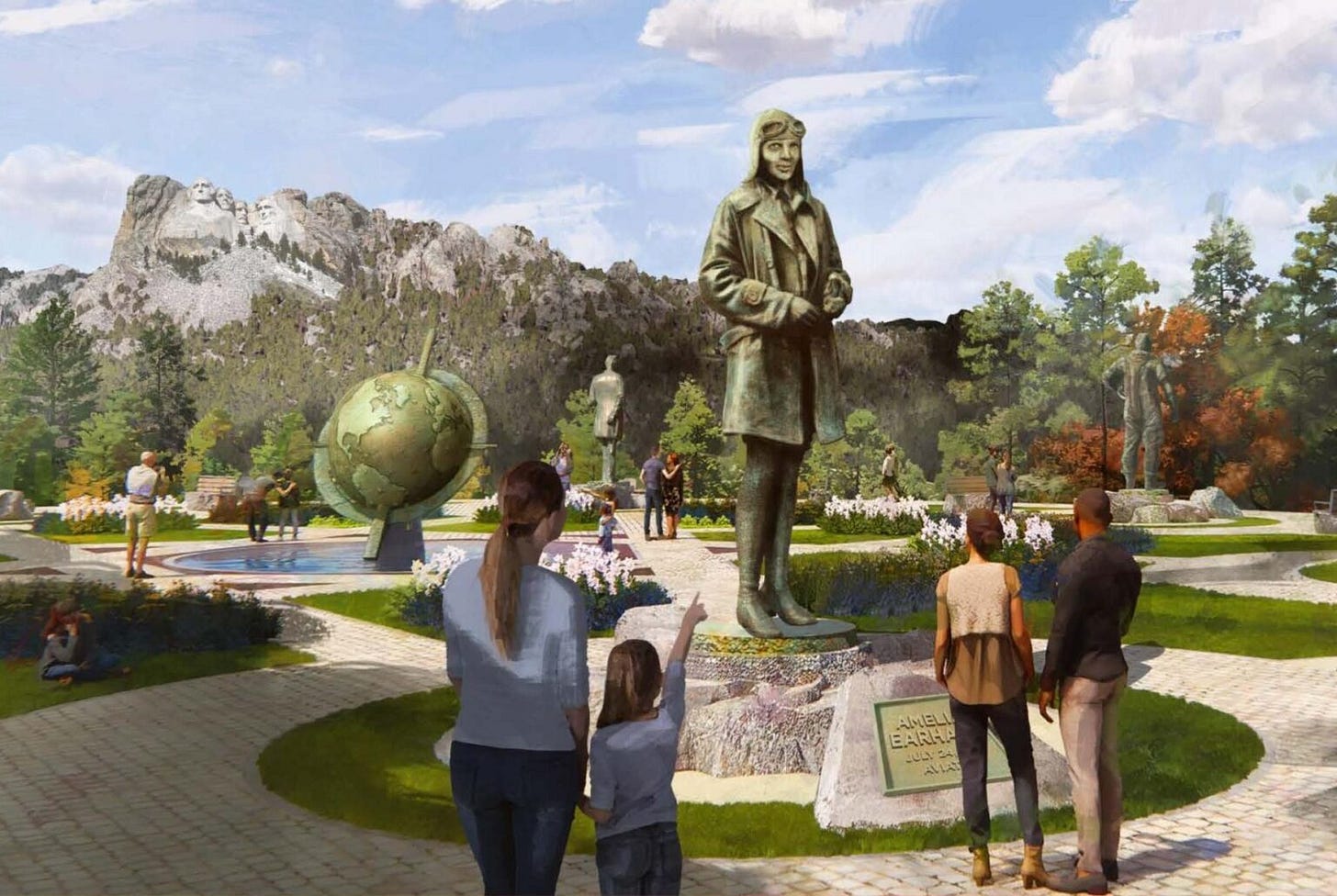 A conceptual drawing by Storyland Studios of a National Garden of American Heroes near Mount Rushmore. (Courtesy of South Dakota Governor's Office) A conceptual drawing by Storyland Studios of a National Garden of American Heroes near Mount Rushmore. (Courtesy of South Dakota Governor's Office)