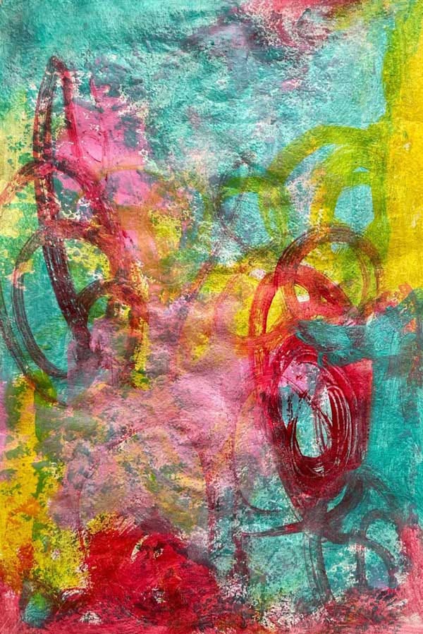 The starting stages of an intuitive painting