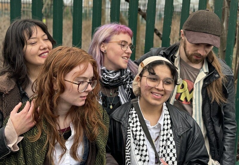 A group photo of released prisoners