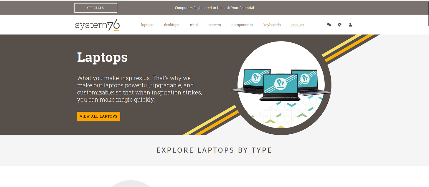 System76 Website
