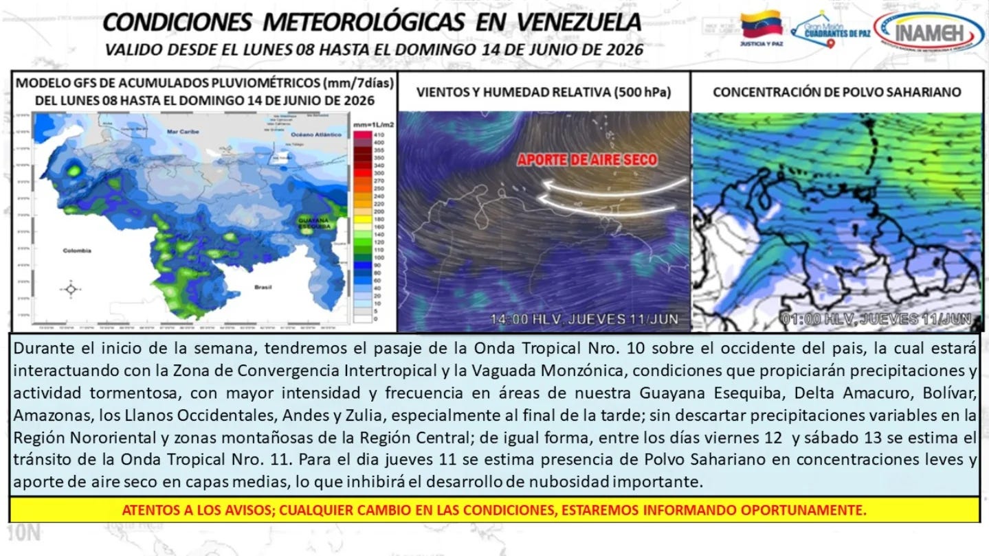 Photo by INAMEH on June 08, 2026. May be a graphic of map, poster, radar and text. Photo by INAMEH on June 08, 2026. May be a graphic of map, poster, radar and text.