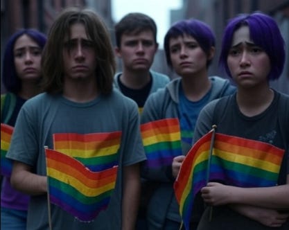 A not-so-proud-anymore Pride Month … (Painting by Grok Boyardini) 