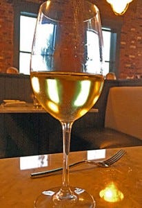 A glass of Sonoma-Cutrer Chardonnay.