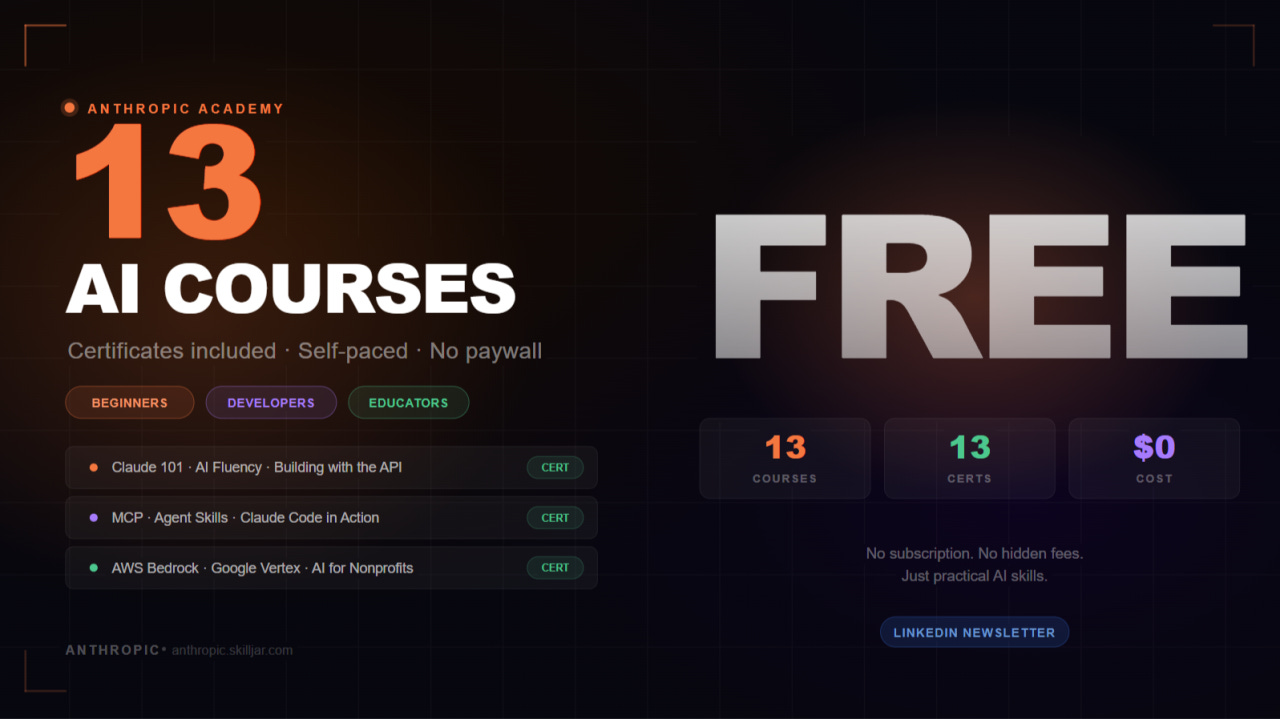 13 AI Courses, You Need To Pay 0$