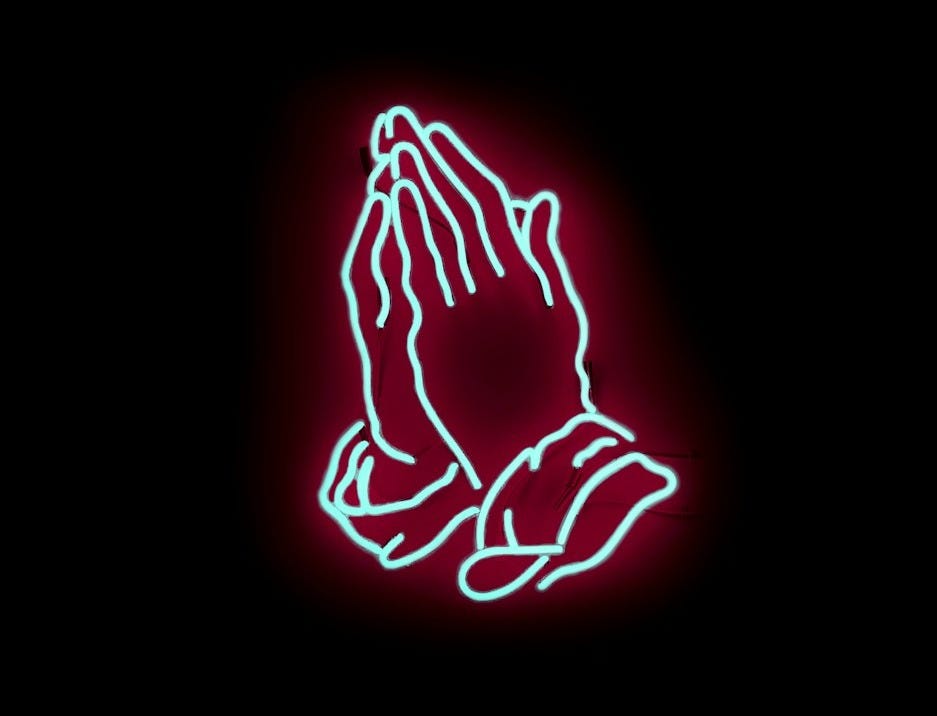 praying hand neon signage praying hand neon signage
