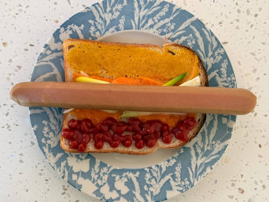 a weird looking hotdog a weird looking hotdog