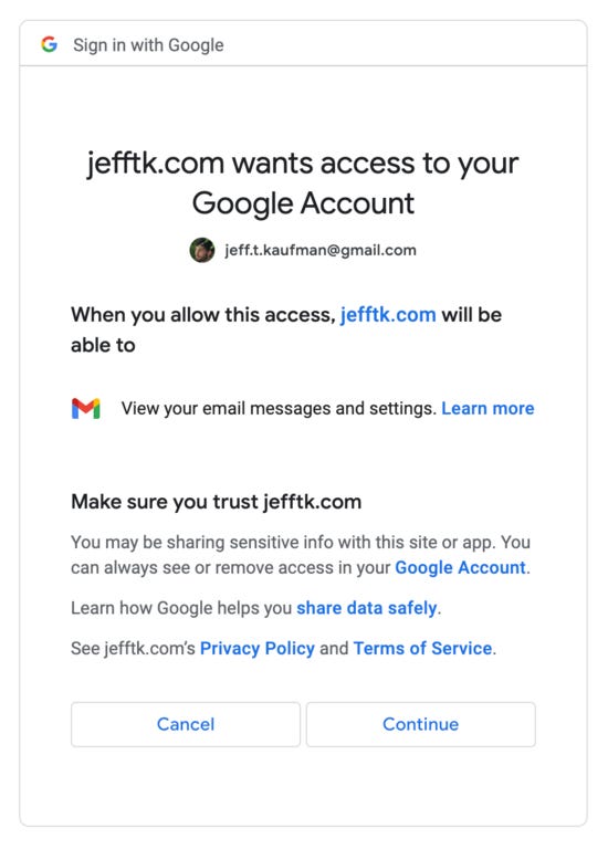 oauth asking to read email oauth asking to read email
