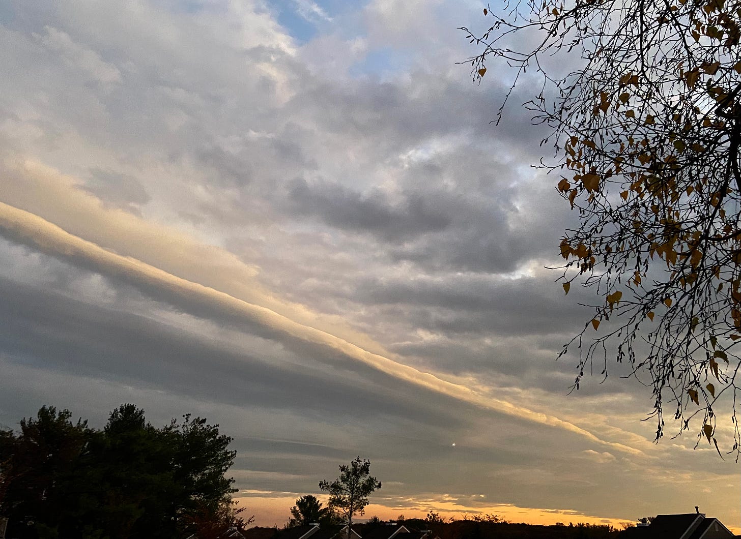Cloud formations at sunset.