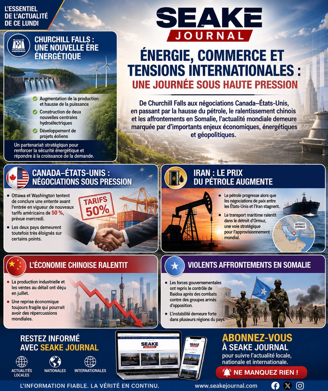 Énergie, commerce et tensions internationales : une journée sous haute pression Énergie, commerce et tensions internationales : une journée sous haute pression