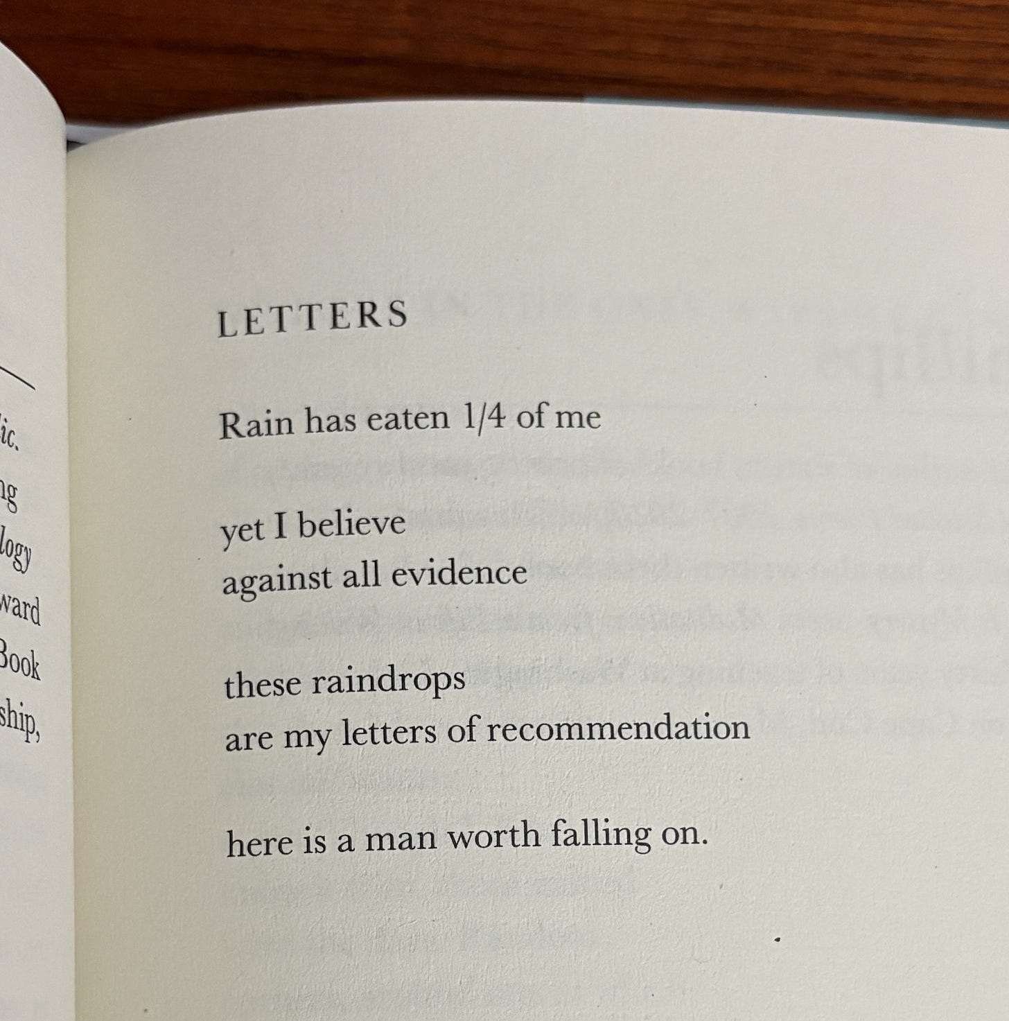 a photo of the poem Letters by Ilya Kaminsky from You Are Here: Poetry in the Natural World
