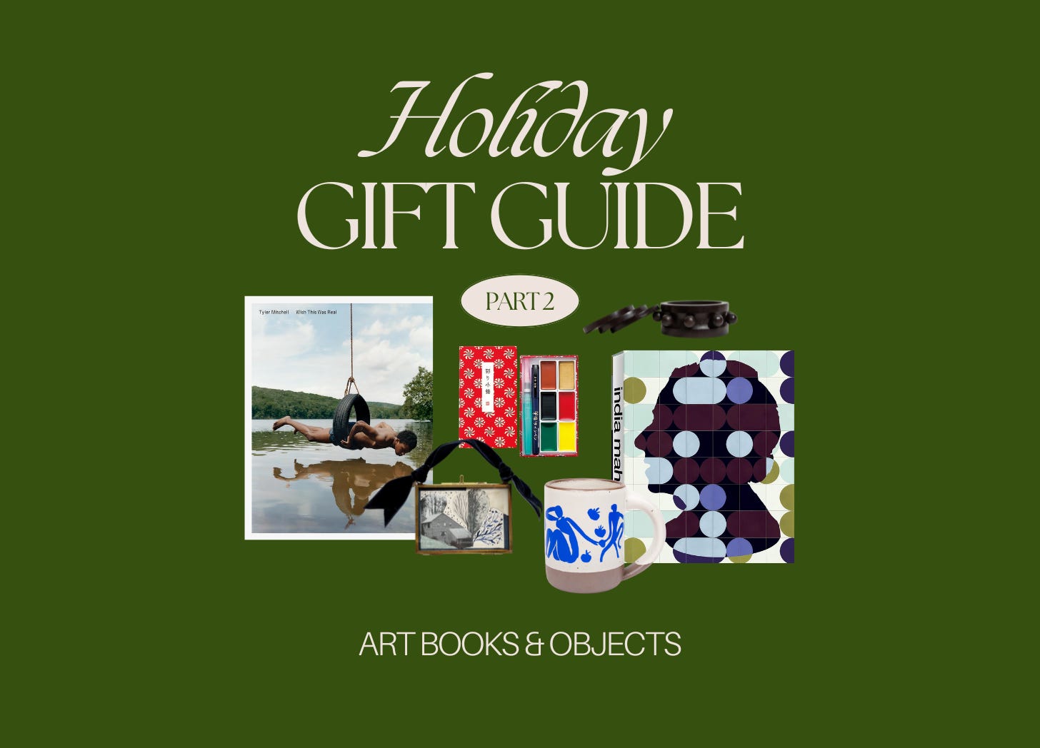 Holiday gift guide featuring art book and objects under $200