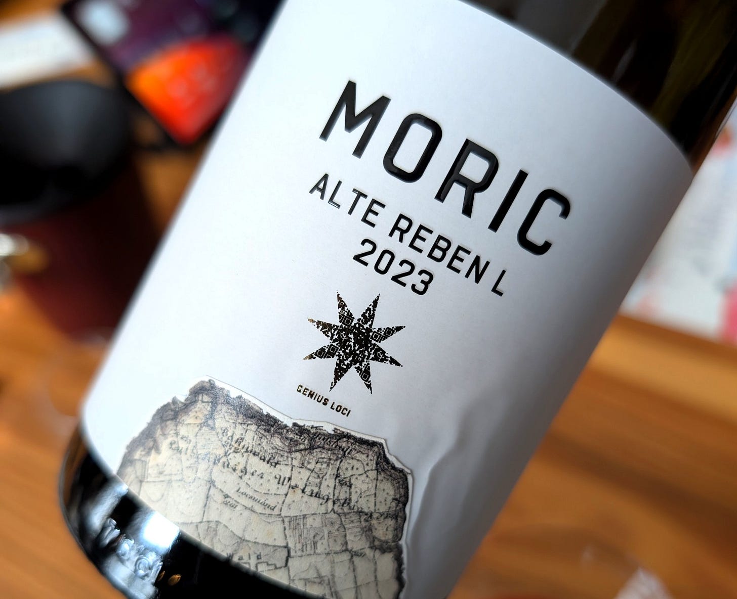 The new label for Moric's Lutzmannsburg Alte Reben 2023, which cannot carry the region or vineyard name.