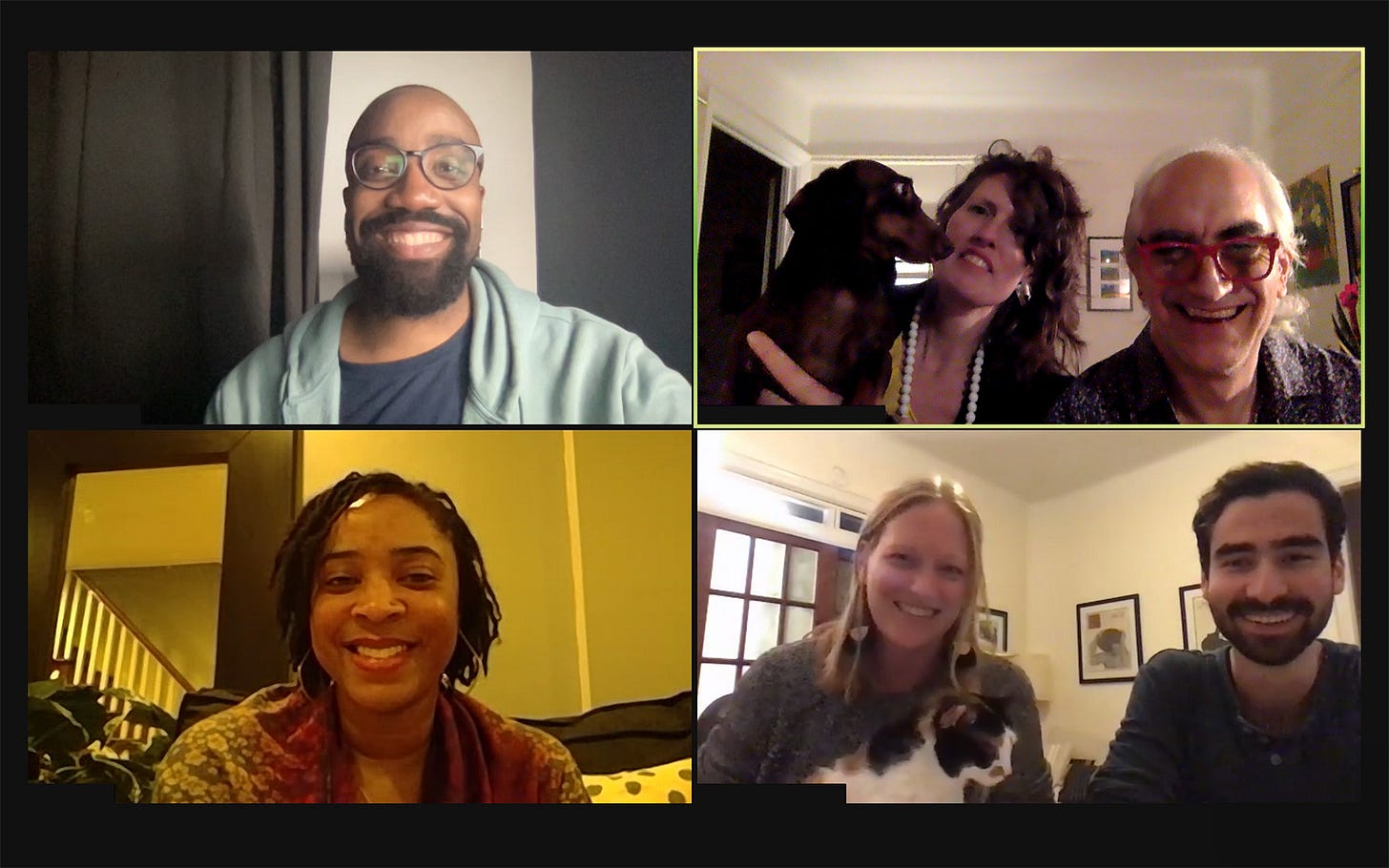 BreakBread dinner with Theon, Tekara, Alex, Reha, Martha, John, Franklin, and Izzy - March 5, 2021