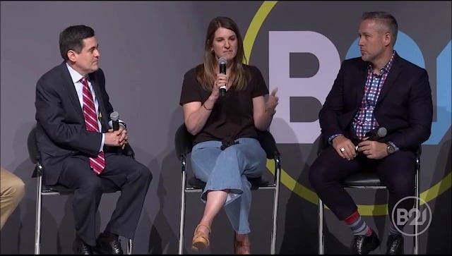 Jen Wilkin raises eyebrows in B21 Panel w/ JD Greear, Russell Moore SBC  2019 Birmingham - YouTube