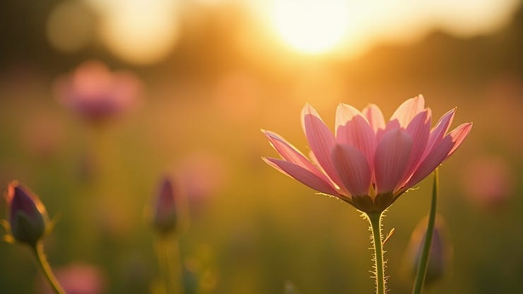 Close-up view of a blooming flower in the sunlight