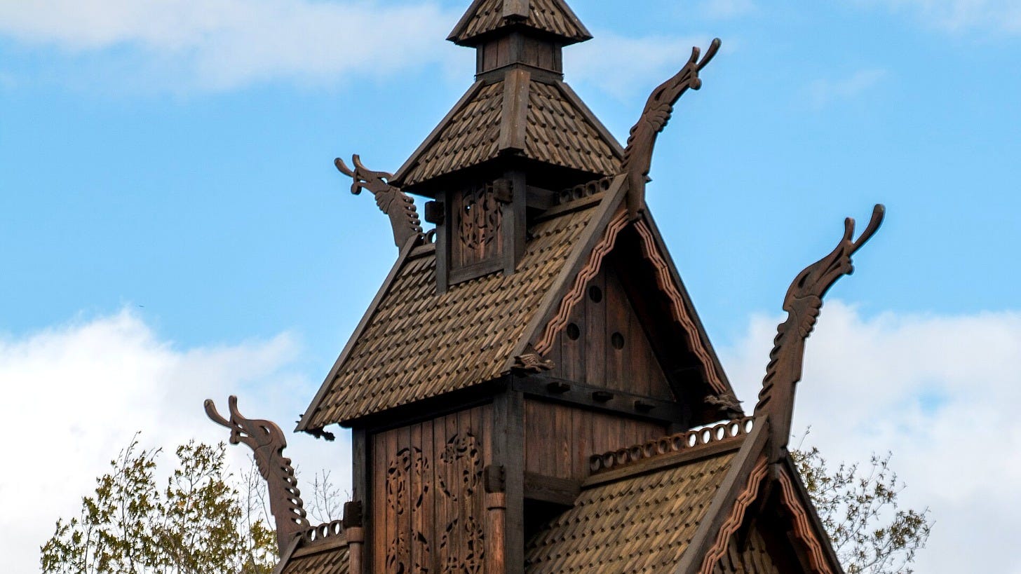 The stave church at EPCOT's Norway pavilion. Image: HarshLight via Wikimedia Commons