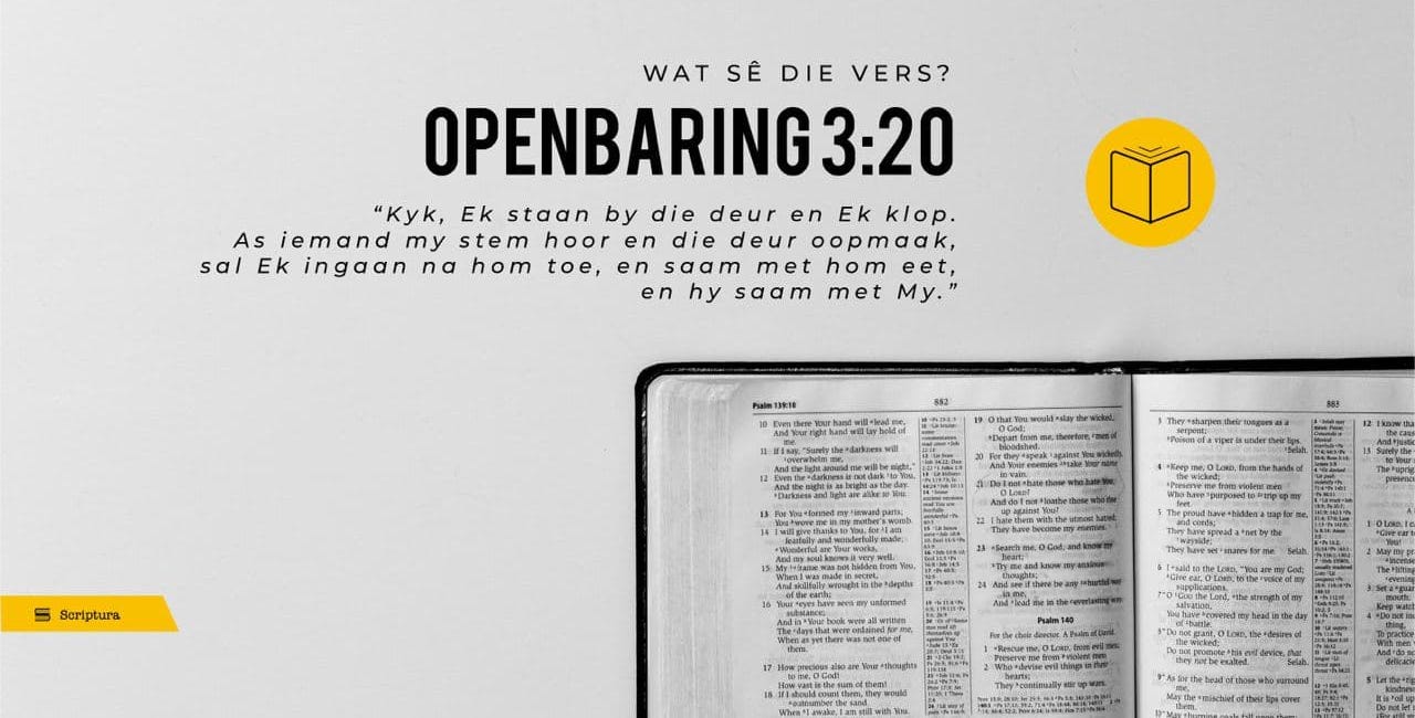 Wat sê die Vers: Openbaring 3:20