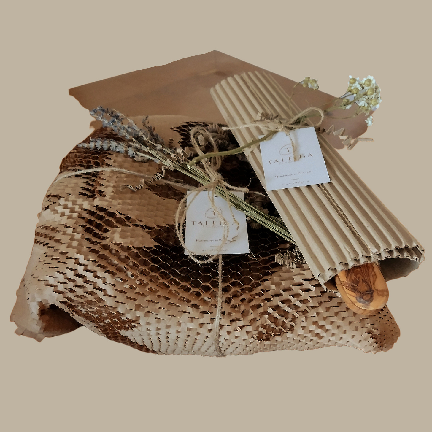 Wrapped contents of a box