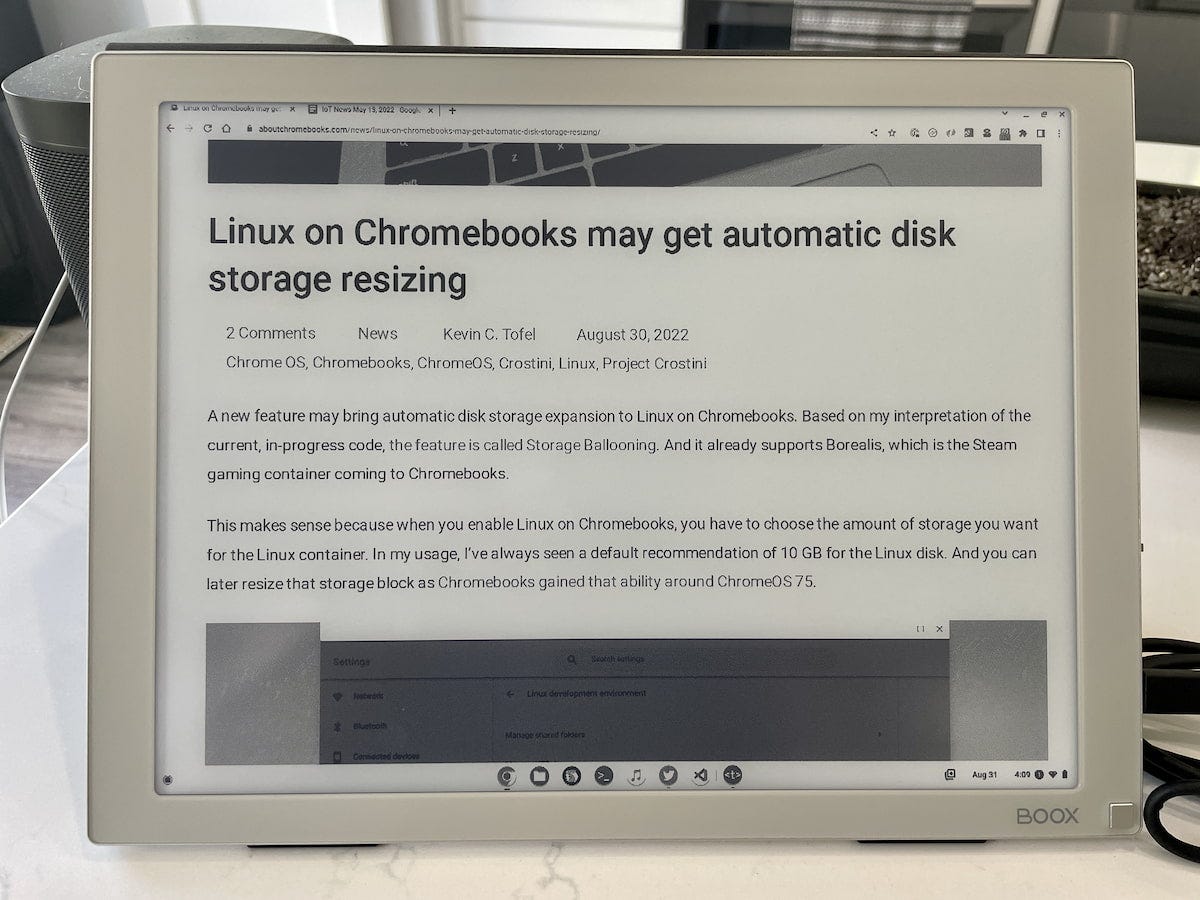 Web browsing on E Ink