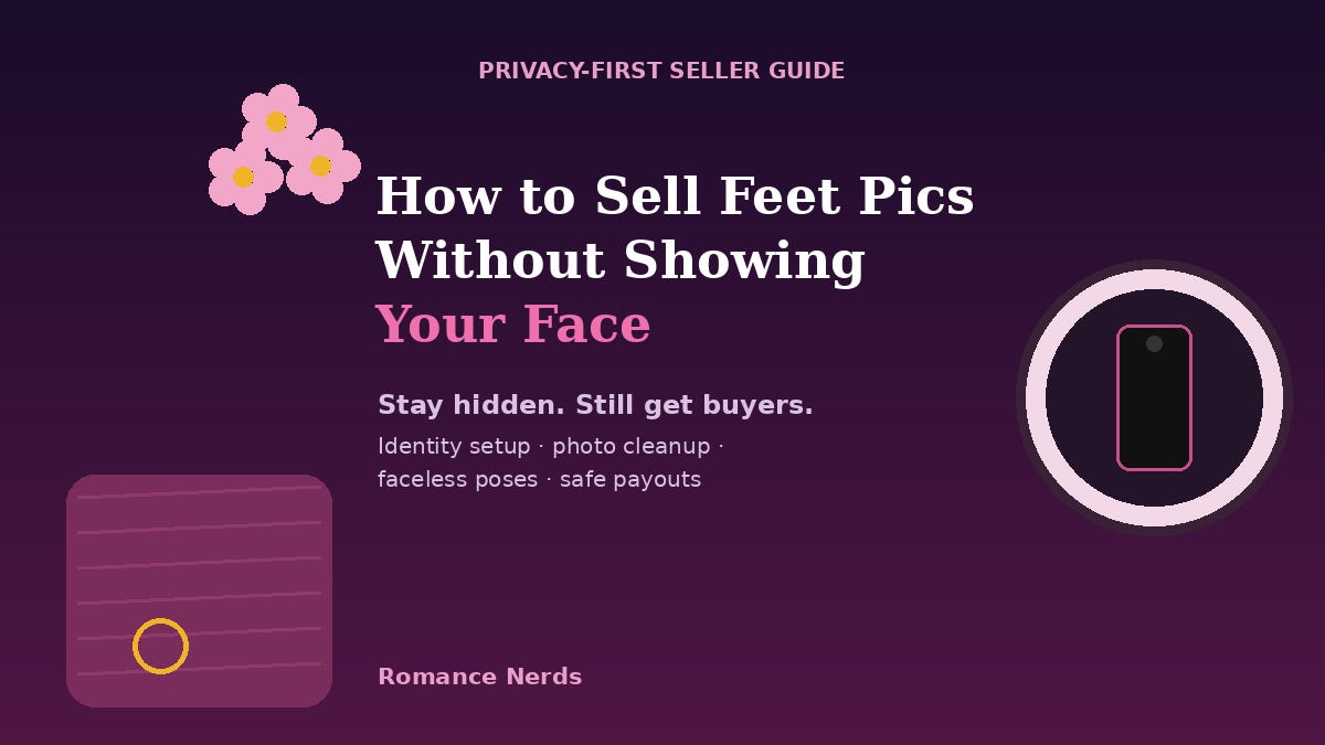 Privacy-first feet photo seller guide cover with a phone, ring light and anonymous selling checklist Privacy-first feet photo seller guide cover with a phone, ring light and anonymous selling checklist
