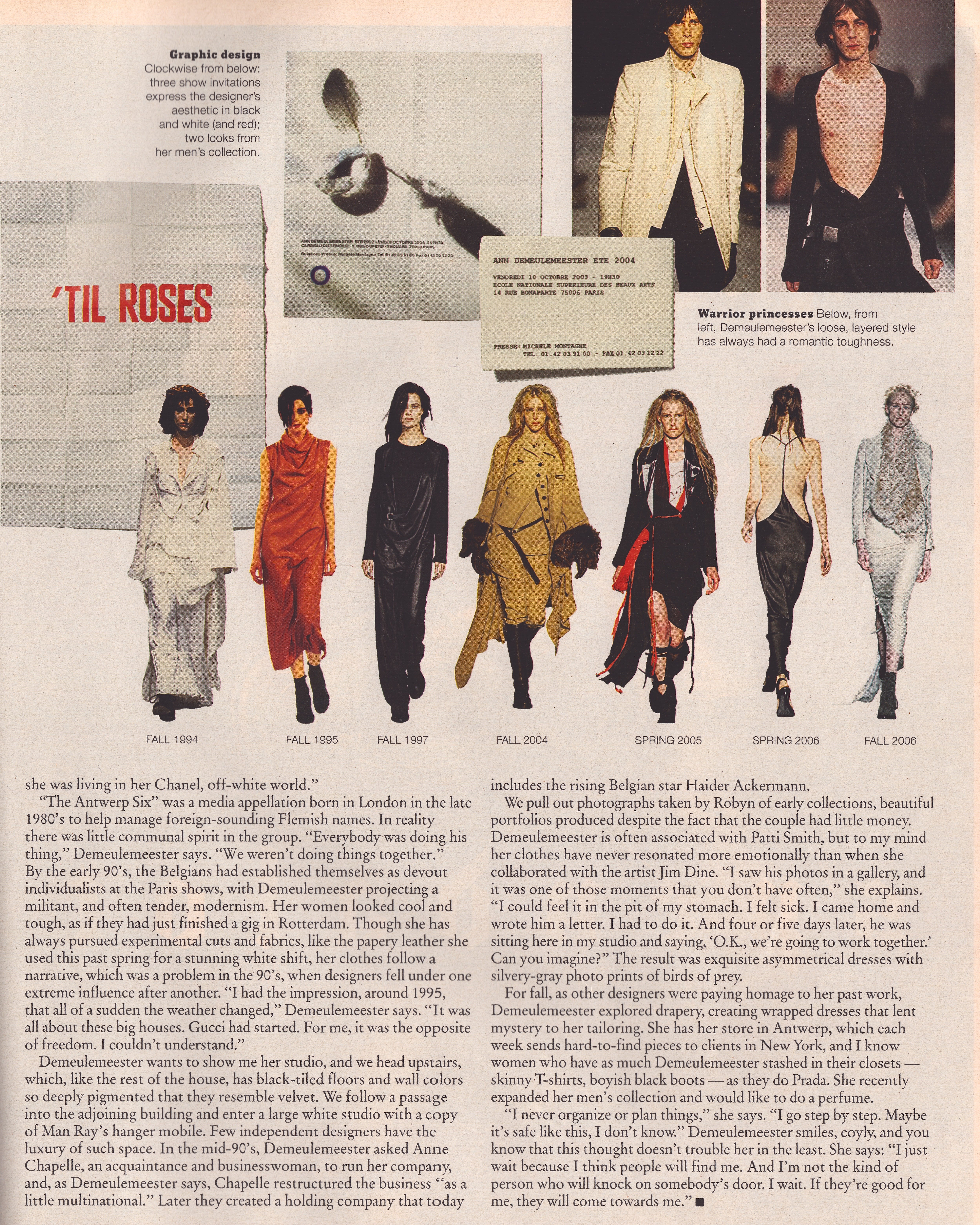 The Long Shadow: Ann Demeulemeester by Cathy Horyn