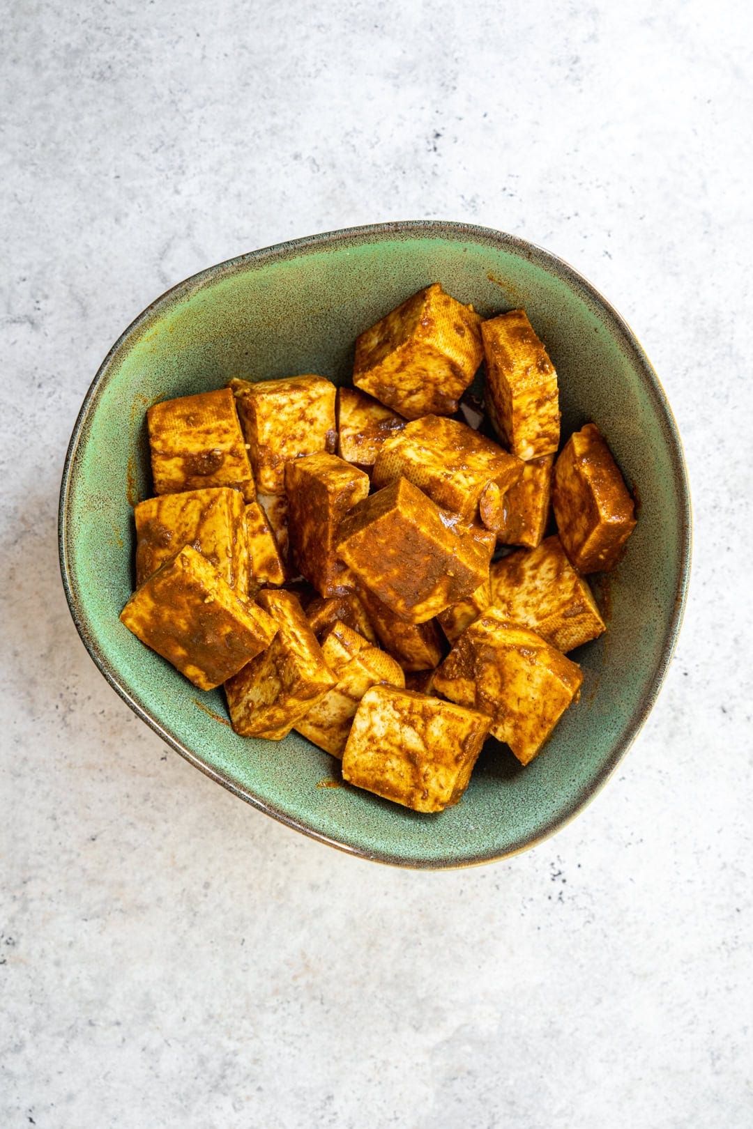 marinating the tofu