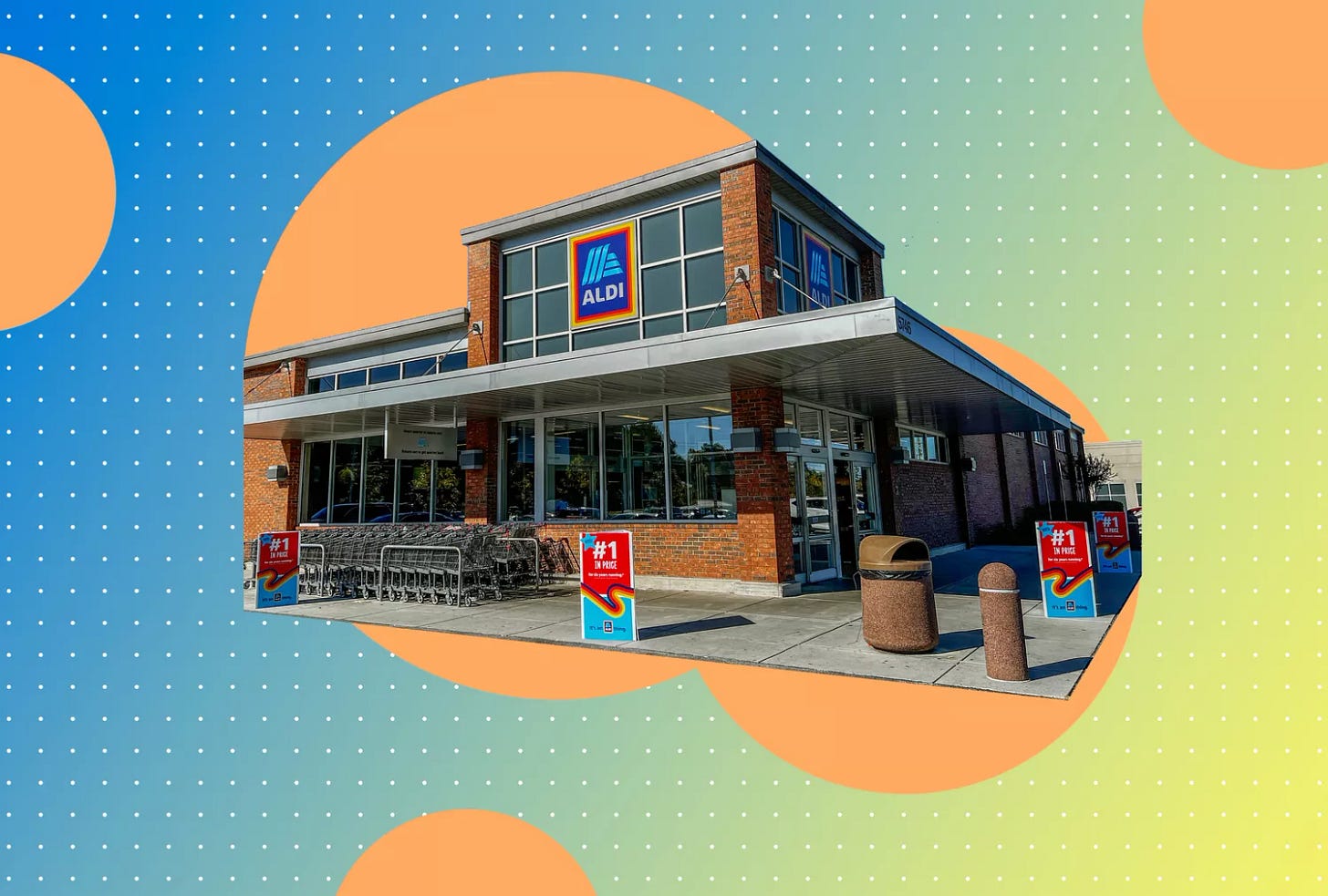 a photo of an Aldi storefront