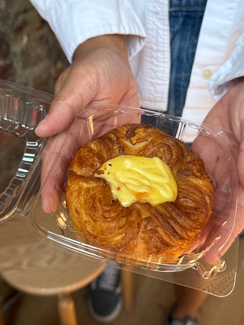 Salted Egg Yolk Danish at Hom Cafe & Wine, Churros at ABC Cocina, Breakfast Sandwich at Rigor Hill Market