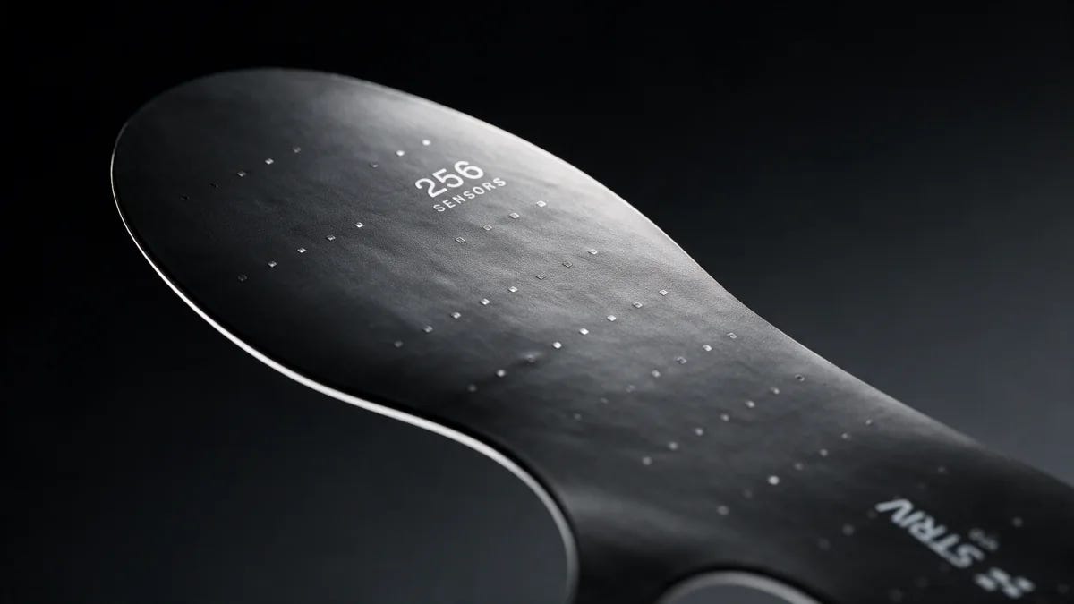 Close view of a STRIV sensor insole Close view of a STRIV sensor insole
